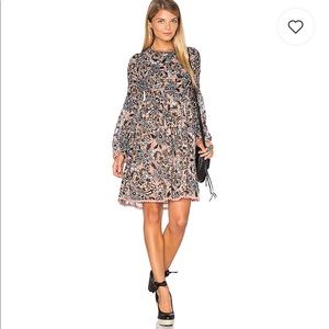 For Love & Lemons Gracie Mini Dress in Nude Floral
